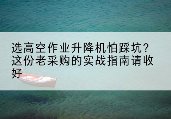 高邑高空作业升降机厂家推荐-选高空作业升降机怕踩坑？这份老采购的实战指南请收好